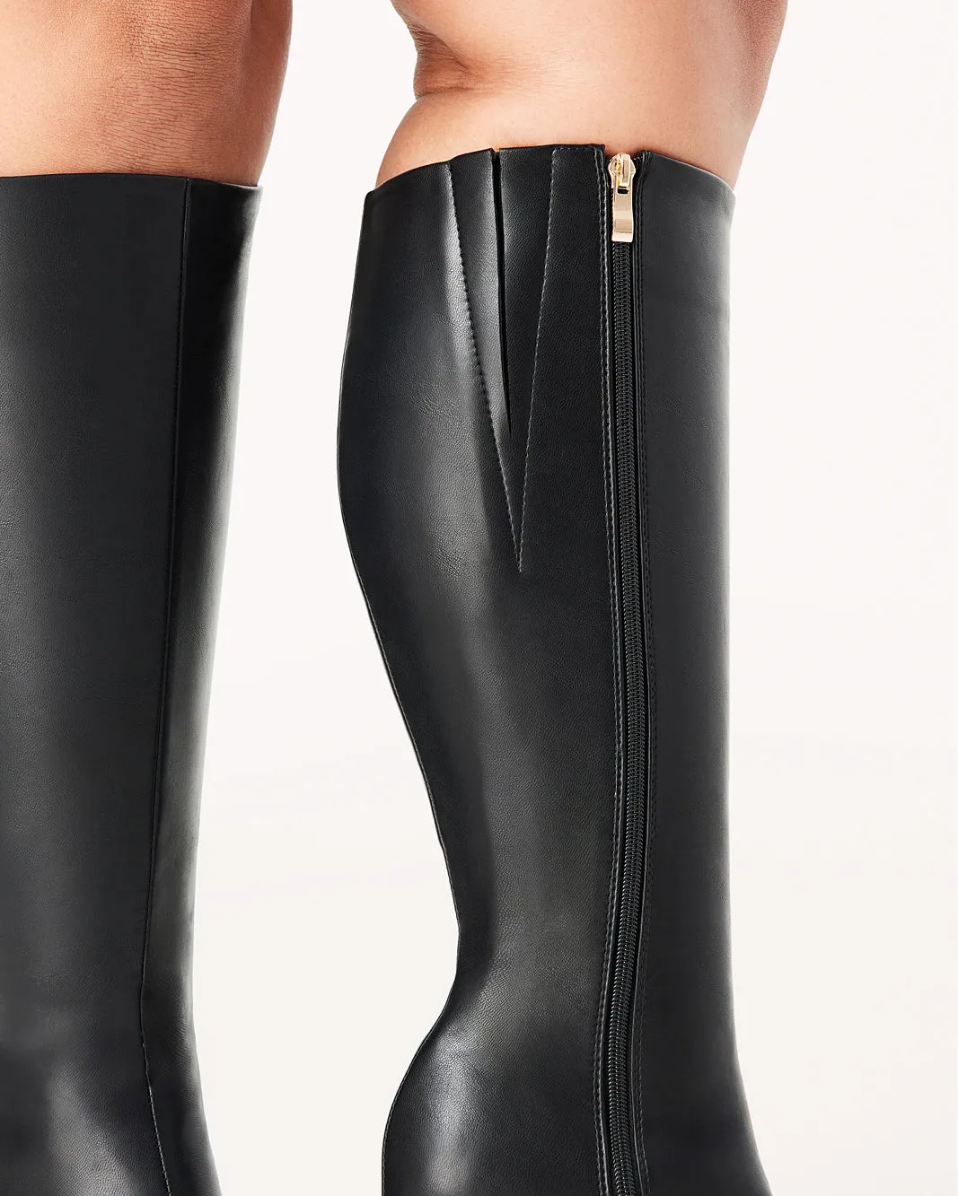 Suede Boots Tall CASTON CURVE - BLACK