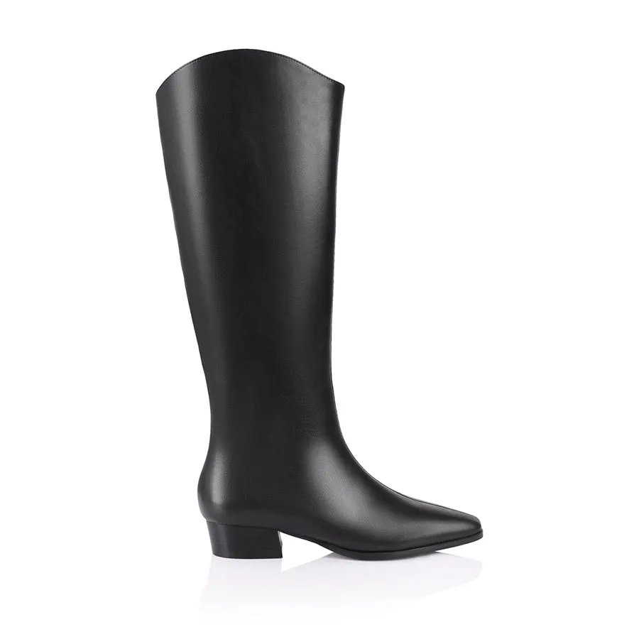 Canterbury Knee High Boots - Black Boots Narrow Calf