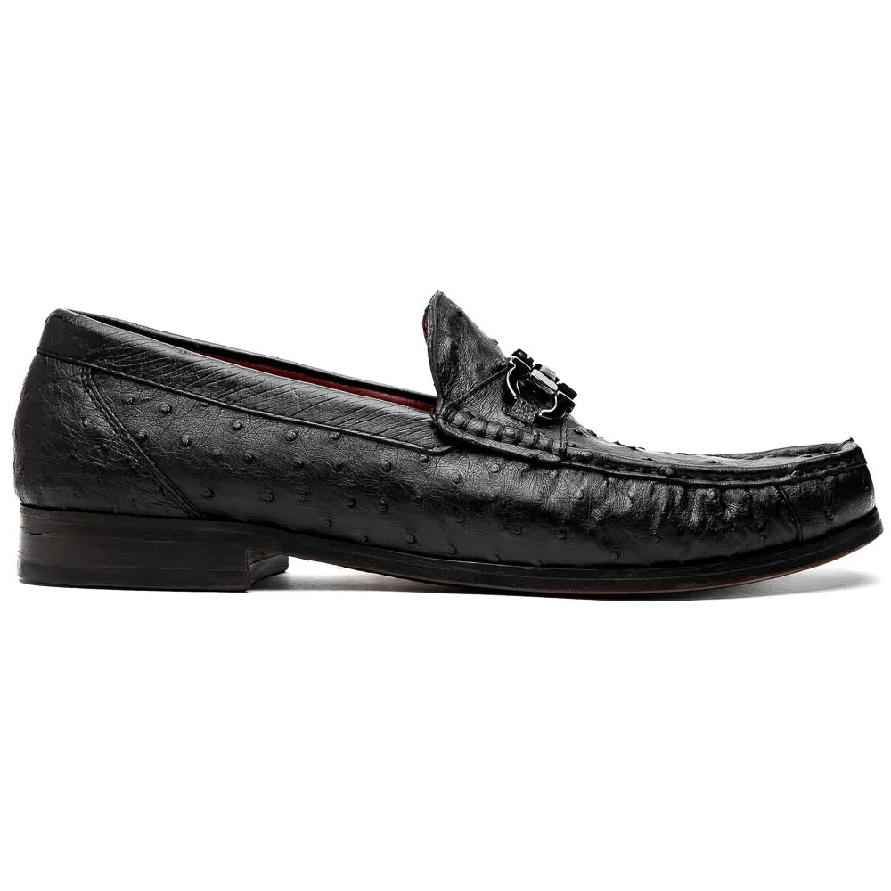 Ferrioni Black Loafers With Navy Suit