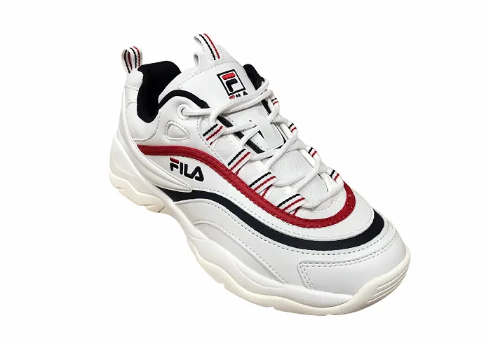 Sneakers Sorel Fila scarpa sneakers da donna in pelle Ray Low 1010562.150 bianco blu rosso