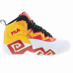 Fila Men's 1BM01746- 123  MB Jamal Mashburn White Gold Fusion Red Retro Basketball Shoes Difference Between Volleyball Shoes And Basketball Shoes
