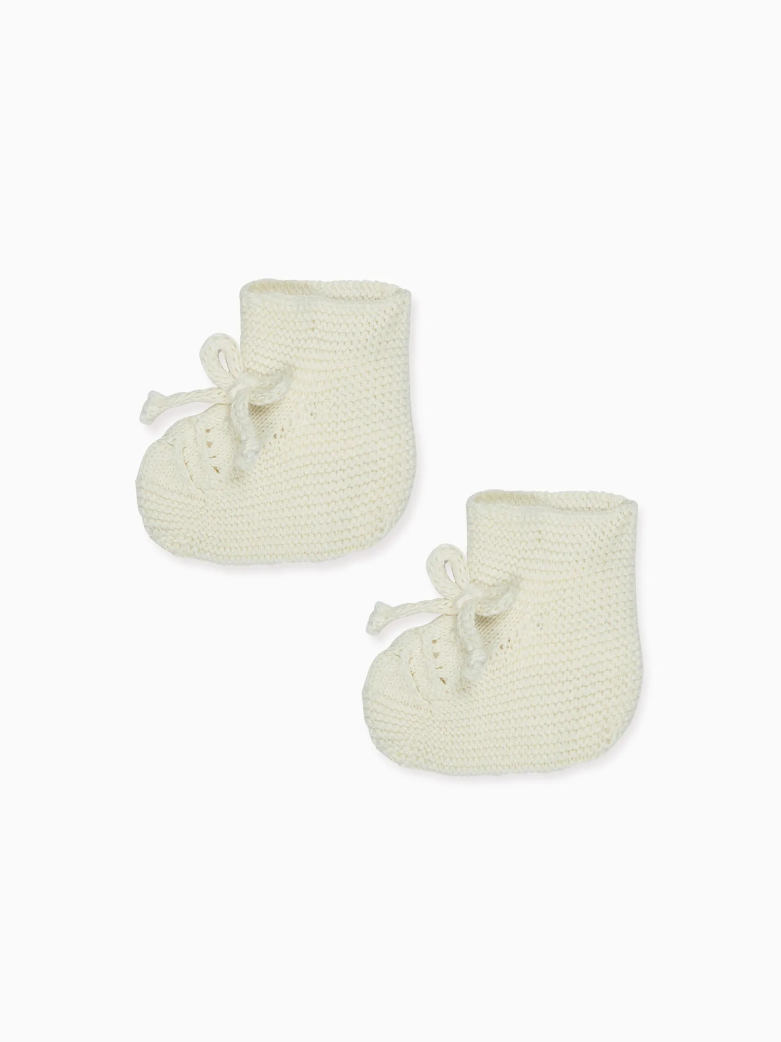 Ivory Rimevera Cotton Baby Knitted Booties Work Boots For Plantar Fasciitis