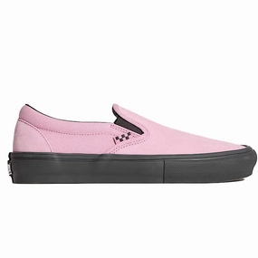 Vans Skate Slip-On Pink Black Shoes Relaxed Fit Memory Foam Slip On