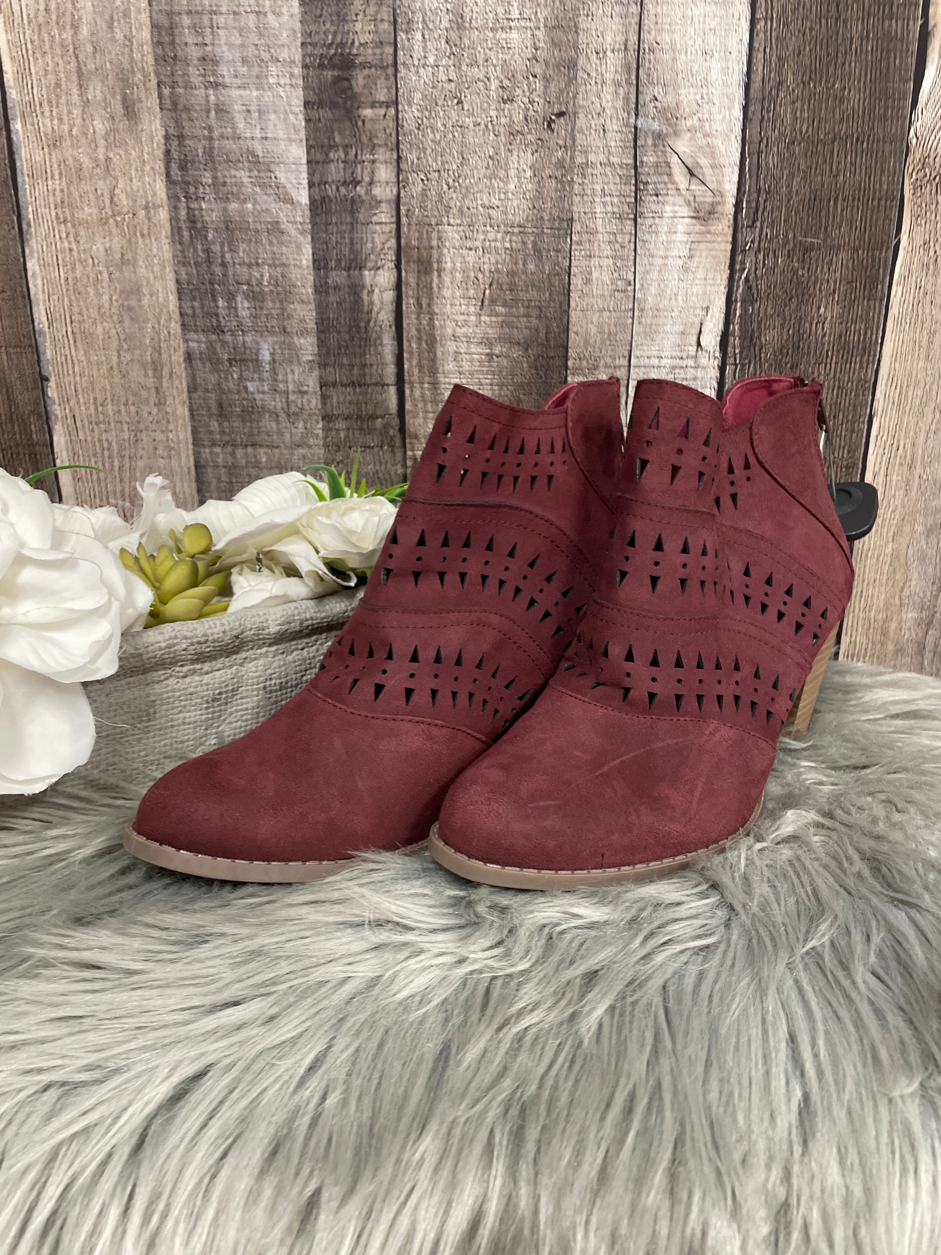 Suede Open Toe Ankle Boots Boots Ankle Heels By Diba  Size: 9.5