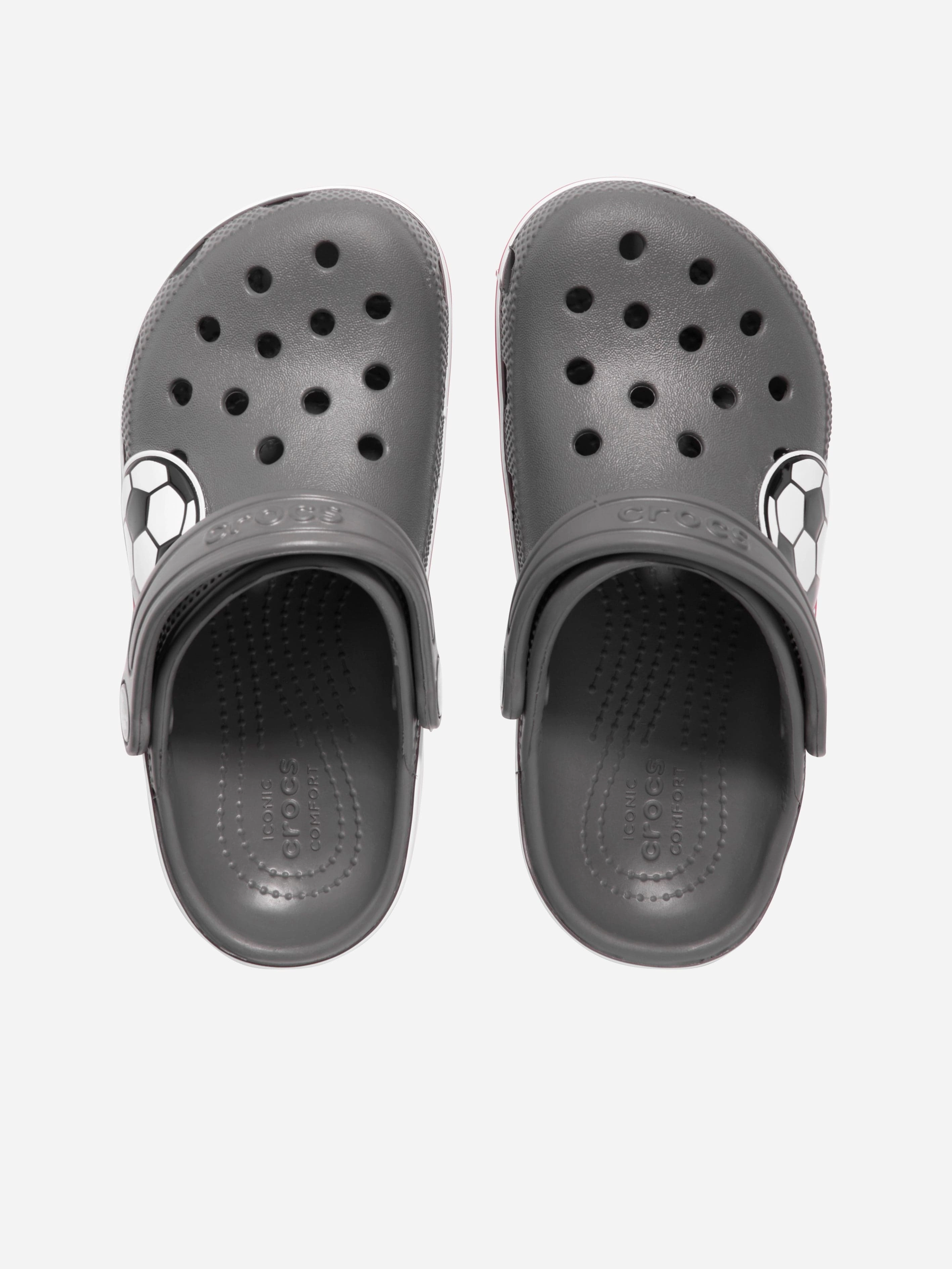 Shoelaces For Soccer Cleats Crocs Boys Classic Soccer Band Clog in Grey