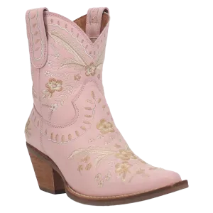 Go Go Boots 1960s Dingo Ladies Primrose Floral Embroidery Pink Western Boots DI748-PK