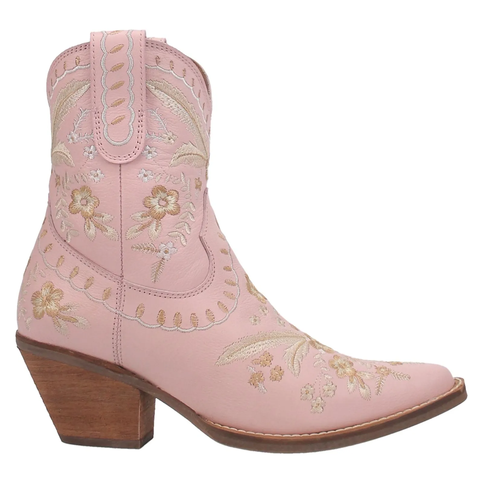 Pus In Boots Dingo Ladies Primrose Floral Embroidery Pink Western Boots DI748-PK