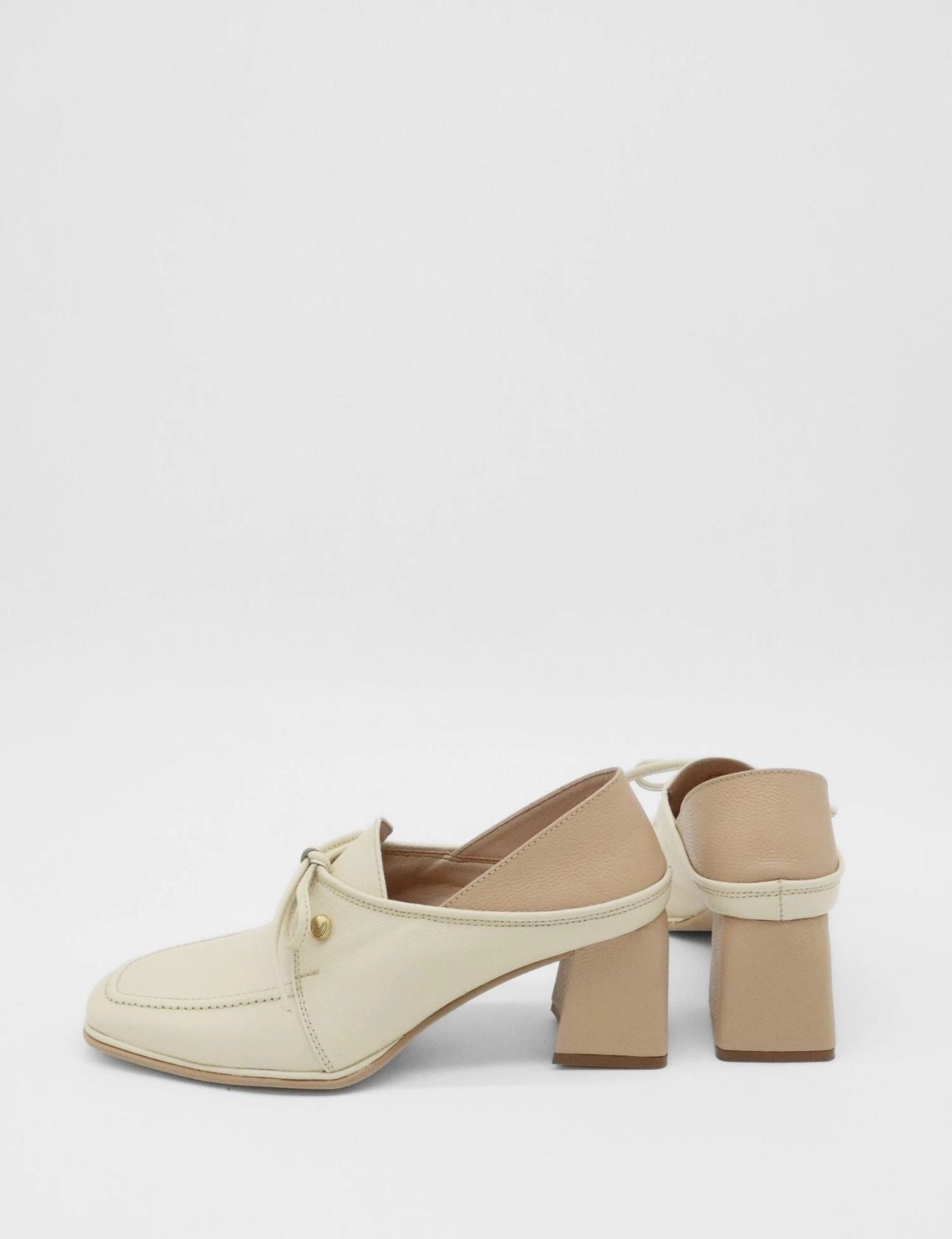 Loafers With A Skirt Focus heeled loafers in ivory leather womens shoes