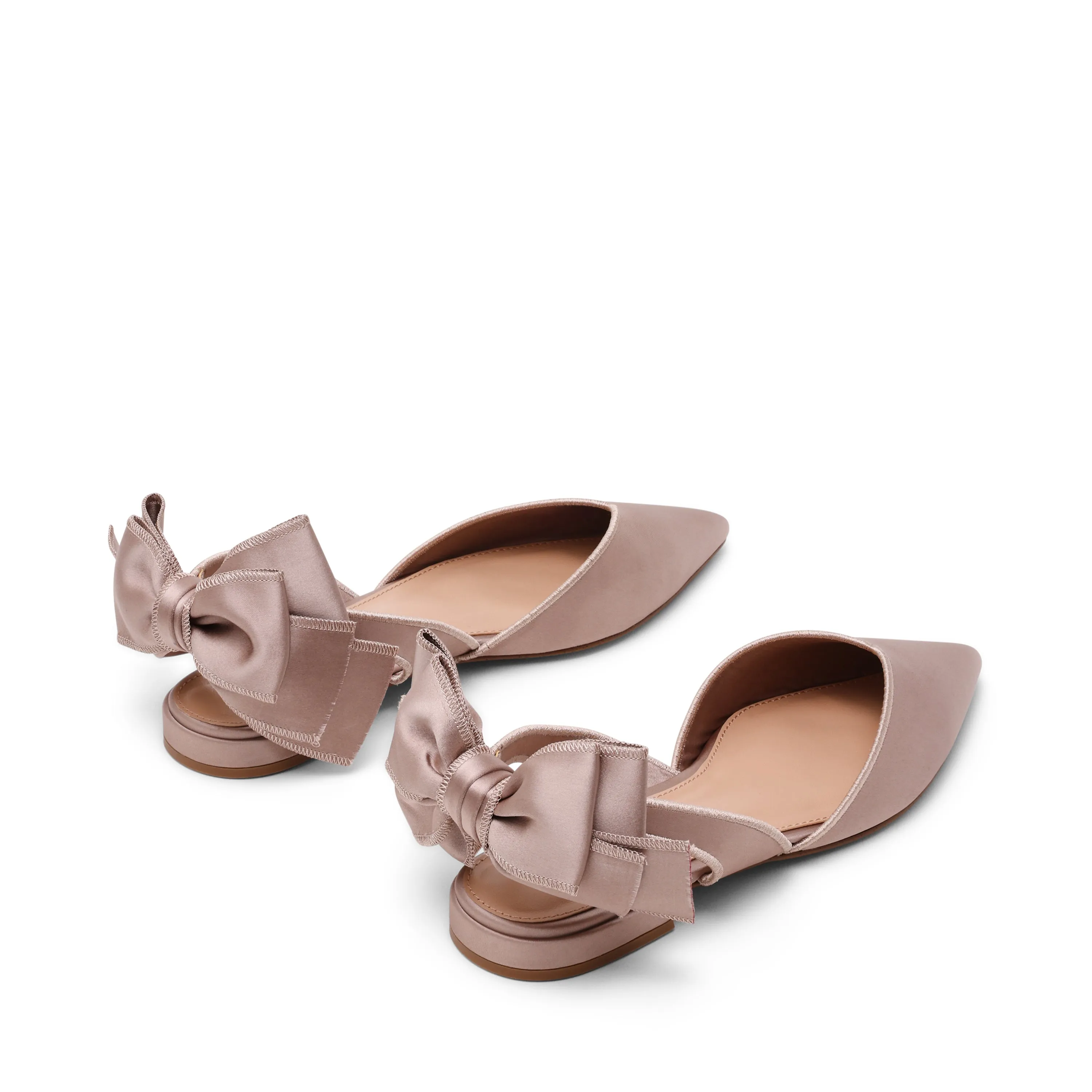 Slingback Flats Shoes Synthia Flat Shoe TAUPE SATIN