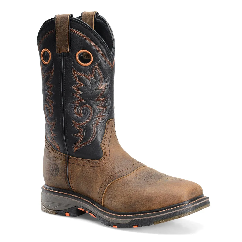 Isaac WorkFlex 12 Inch Embroidered Slip Resistant Composite Toe Work Boots Platform Leather Boots