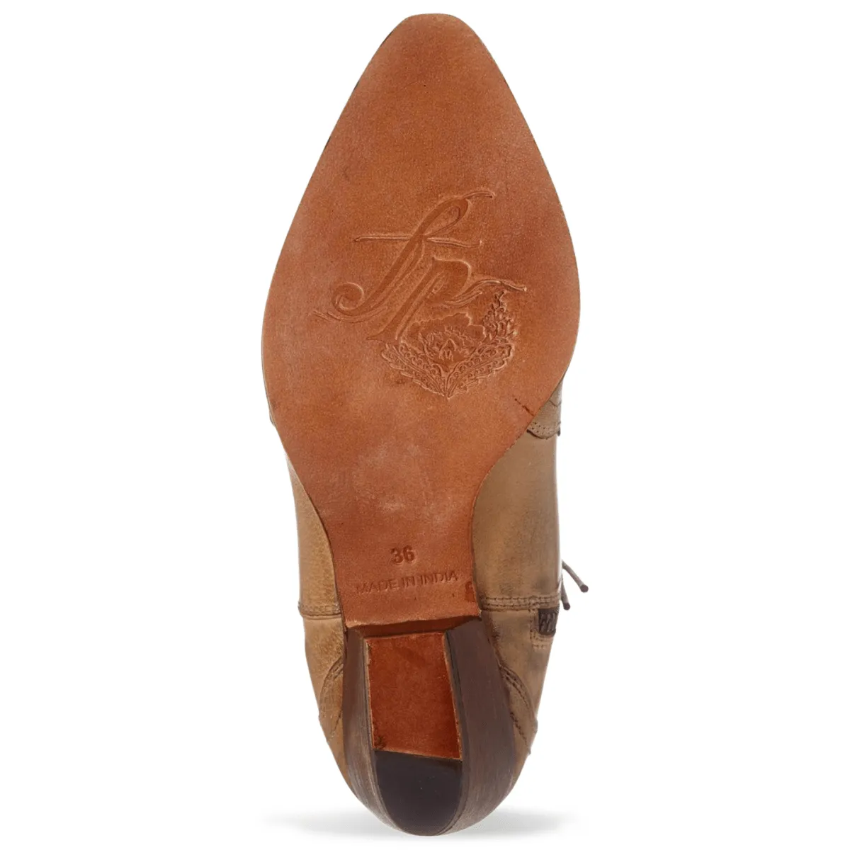 Free People Women's New Frontier Western Distressed Tan Cowboy Boots Size 5