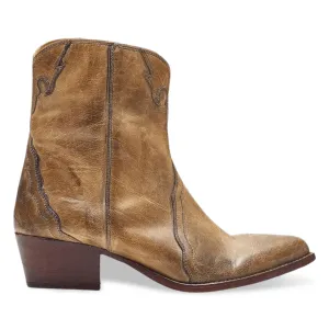 Free People Women's New Frontier Western Distressed Tan Trek Boots