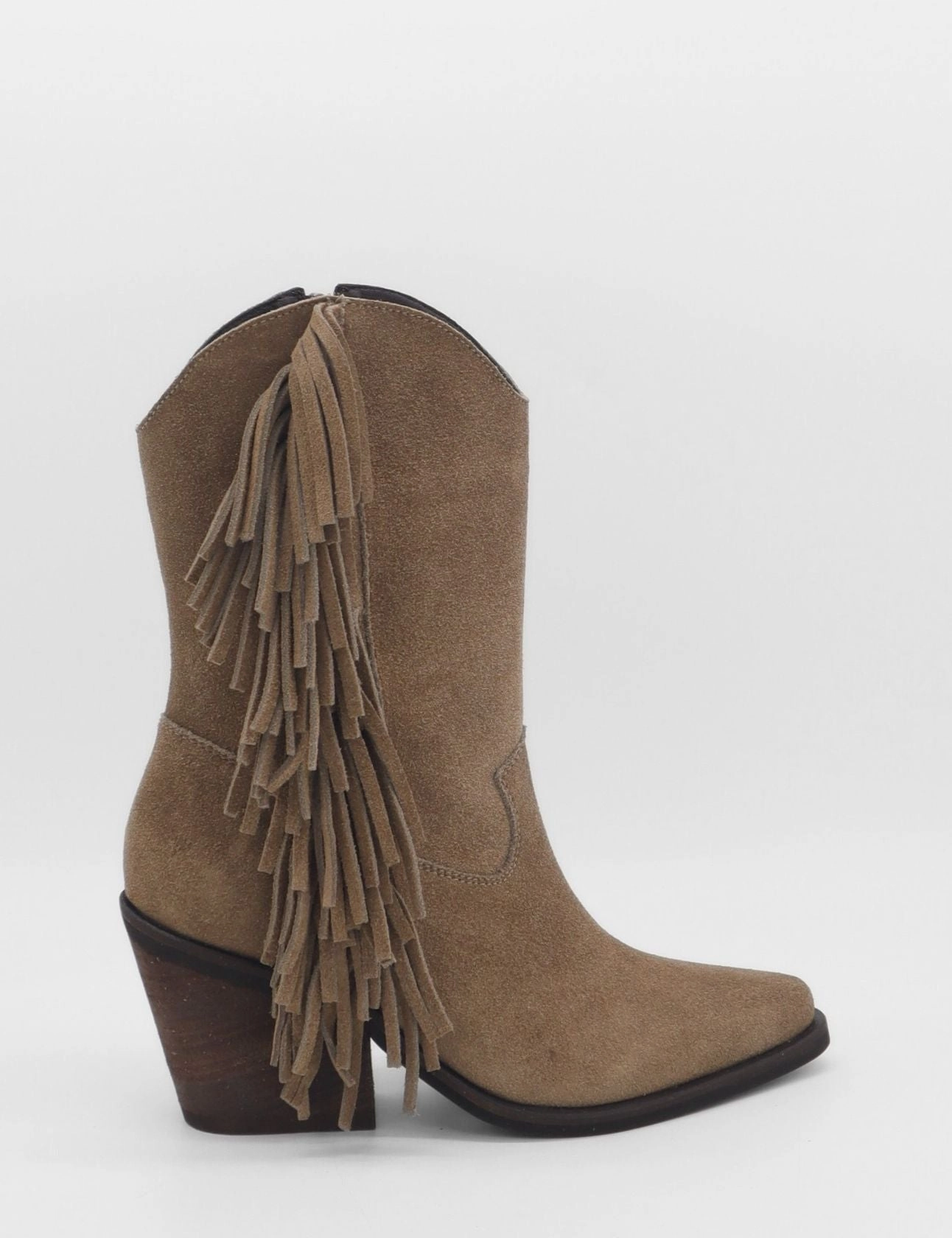 Freedom fringe western cowboy boots in mocha suede leather womens shoes Wobbly Boots Roadhouse