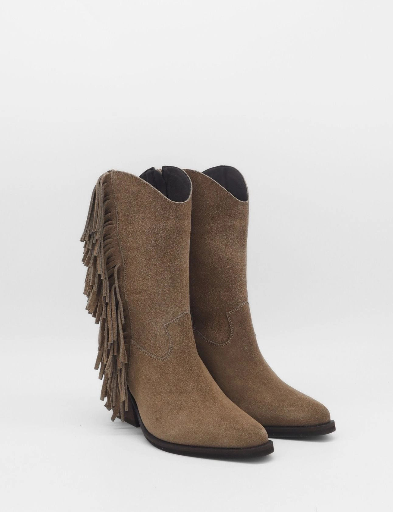 Freedom fringe western cowboy boots in mocha suede leather womens shoes Leather Conditioner For Boots