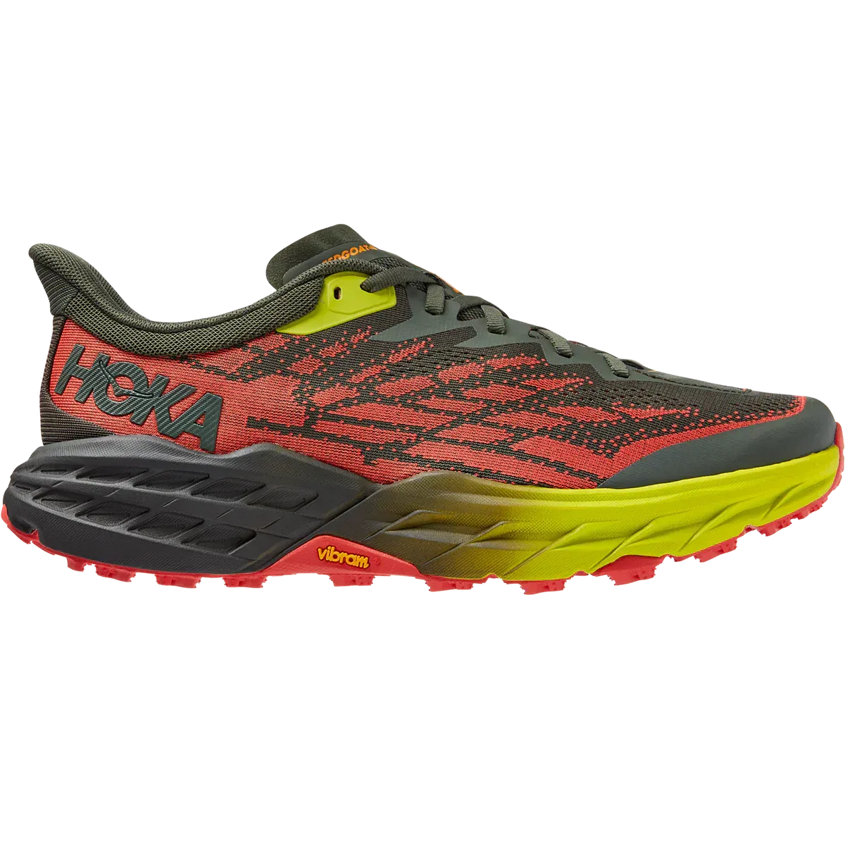 Shoes For Amazon Men's Hoka Speedgoat 5, Thyme/Fiesta, 11.5 D Medium