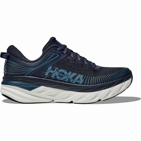 Most Breathable Men's Hoka Bondi 7, Outerspace/White, 9.5 D Medium