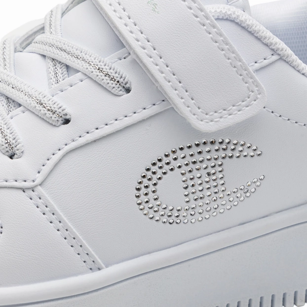 Champion scarpa sneakers con zeppa da bambina Rebound Platform Metal Glitter S32753 WW001 bianco Sneakers For Dads