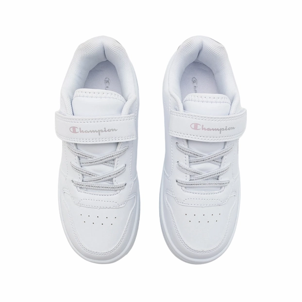 Lifetime Fitness Sneakers Champion scarpa sneakers con zeppa da bambina Rebound Platform Metal Glitter S32753 WW001 bianco