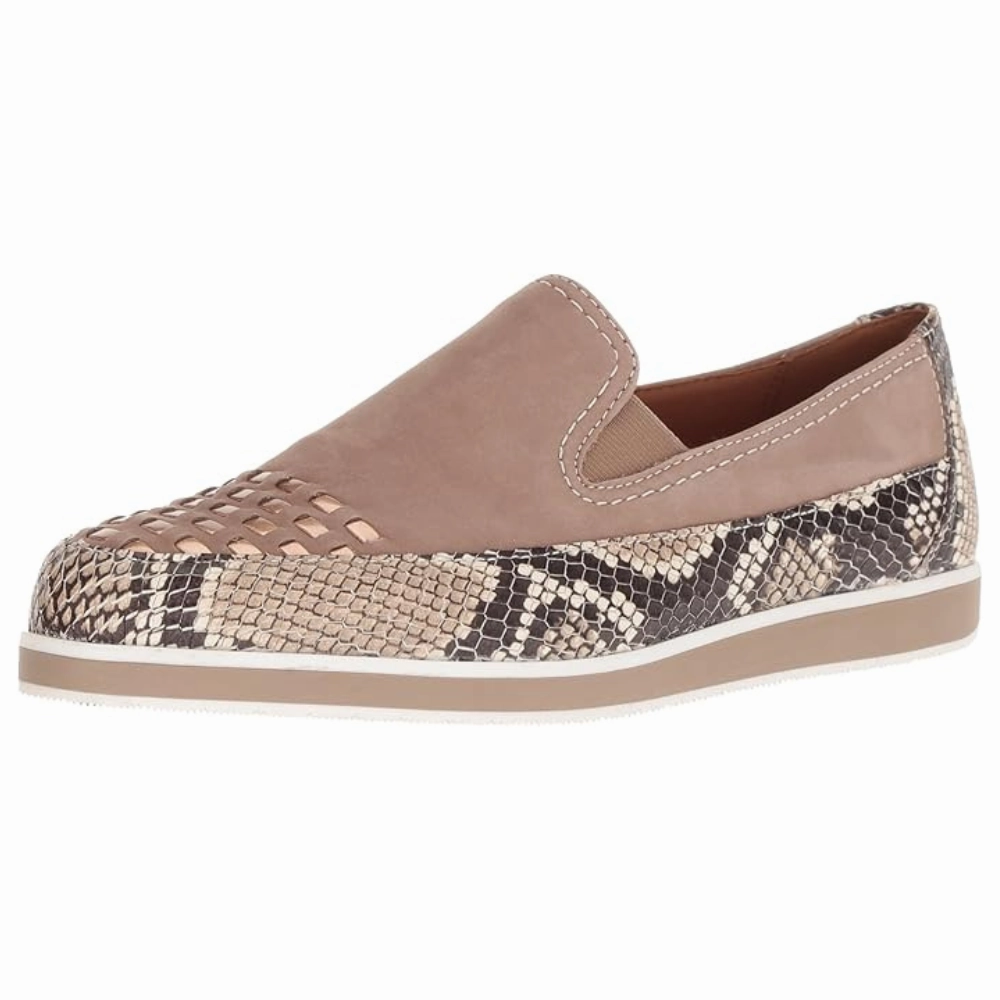 Ara Laurel Taupe Snake Combo Loafer (Women's) Slip On Birkenstock