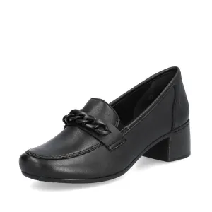 41660-00 Black Slip On Heel Designer Slip On Shoes