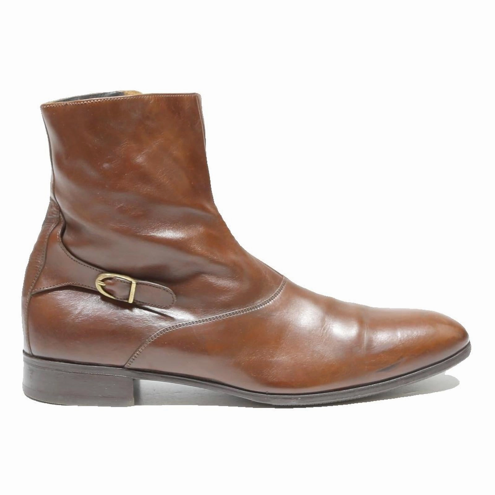 Lace Up Military Ankle Boots STRUGAR Mens Ankle Boots Leather Brown UK 7.5 Classic Buckle Detail