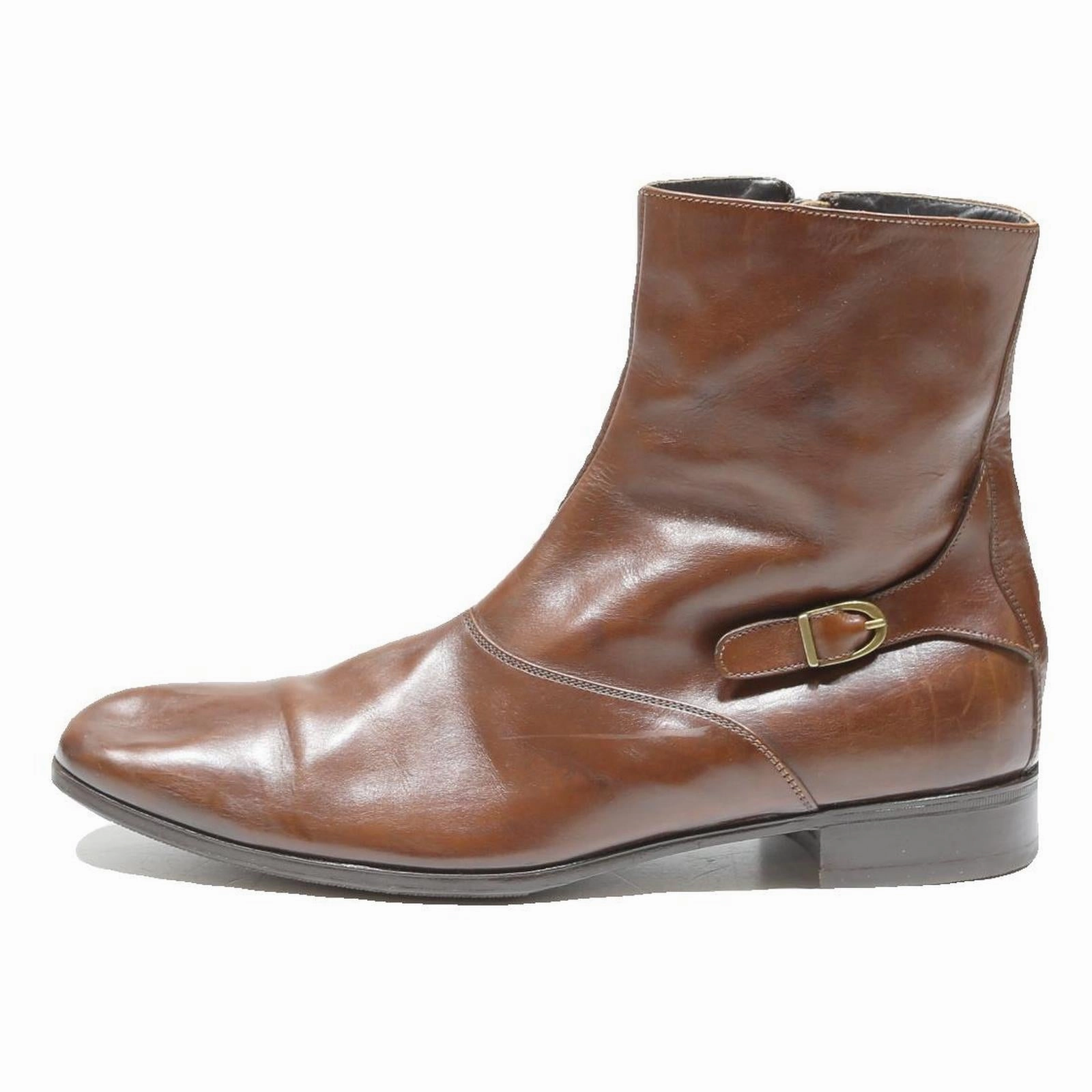 STRUGAR Mens Ankle Boots Leather Brown UK 7.5 Classic Buckle Detail Duo Ankle Boots Sale