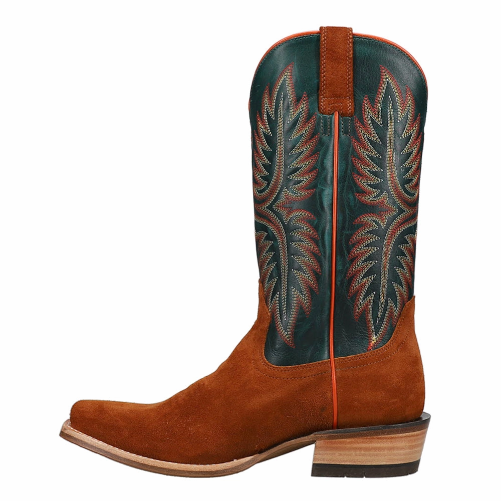 World's Largest Cowboy Boots Futurity Rider Embroidered Square Toe Pull On Cowboy Boots