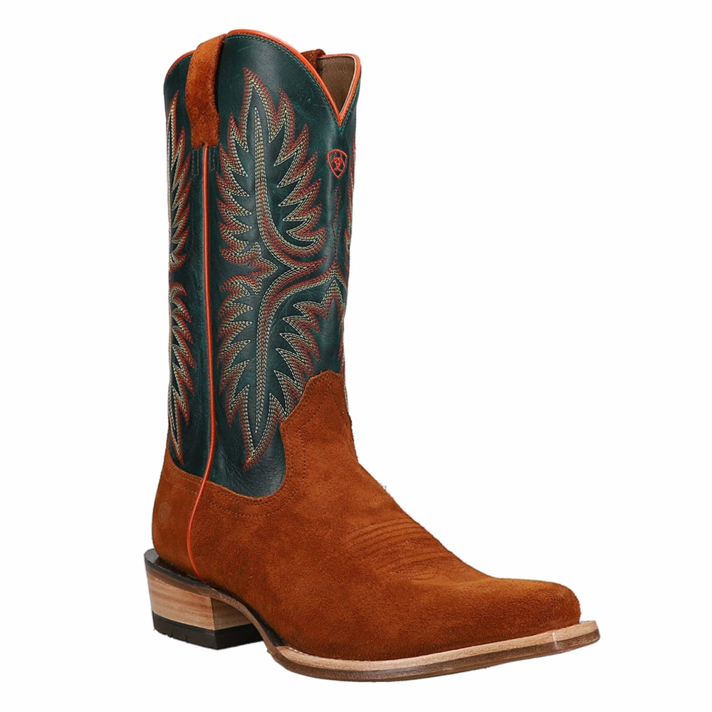 Blondo Boots Futurity Rider Embroidered Square Toe Pull On Cowboy Boots