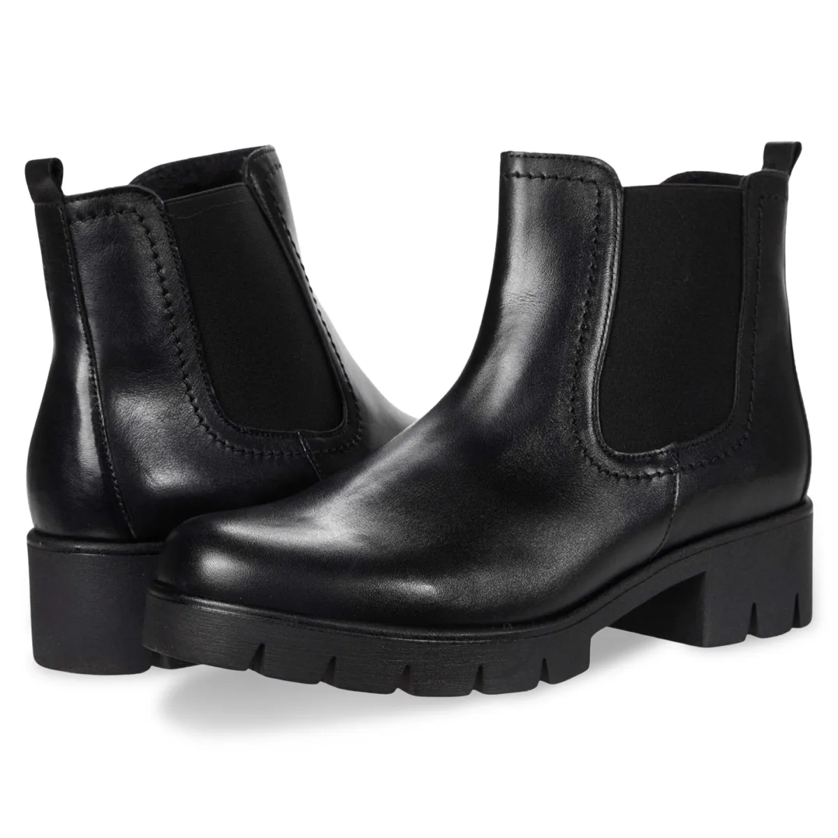 Gabor Women's 31.710.27 Chelsea Black Leather Narrow Calf Western Boots