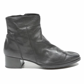 GABOR Womens Black Chelsea Boots Leather UK 5.5 Elegant Classic Ankle Boot Tall Fur Boots