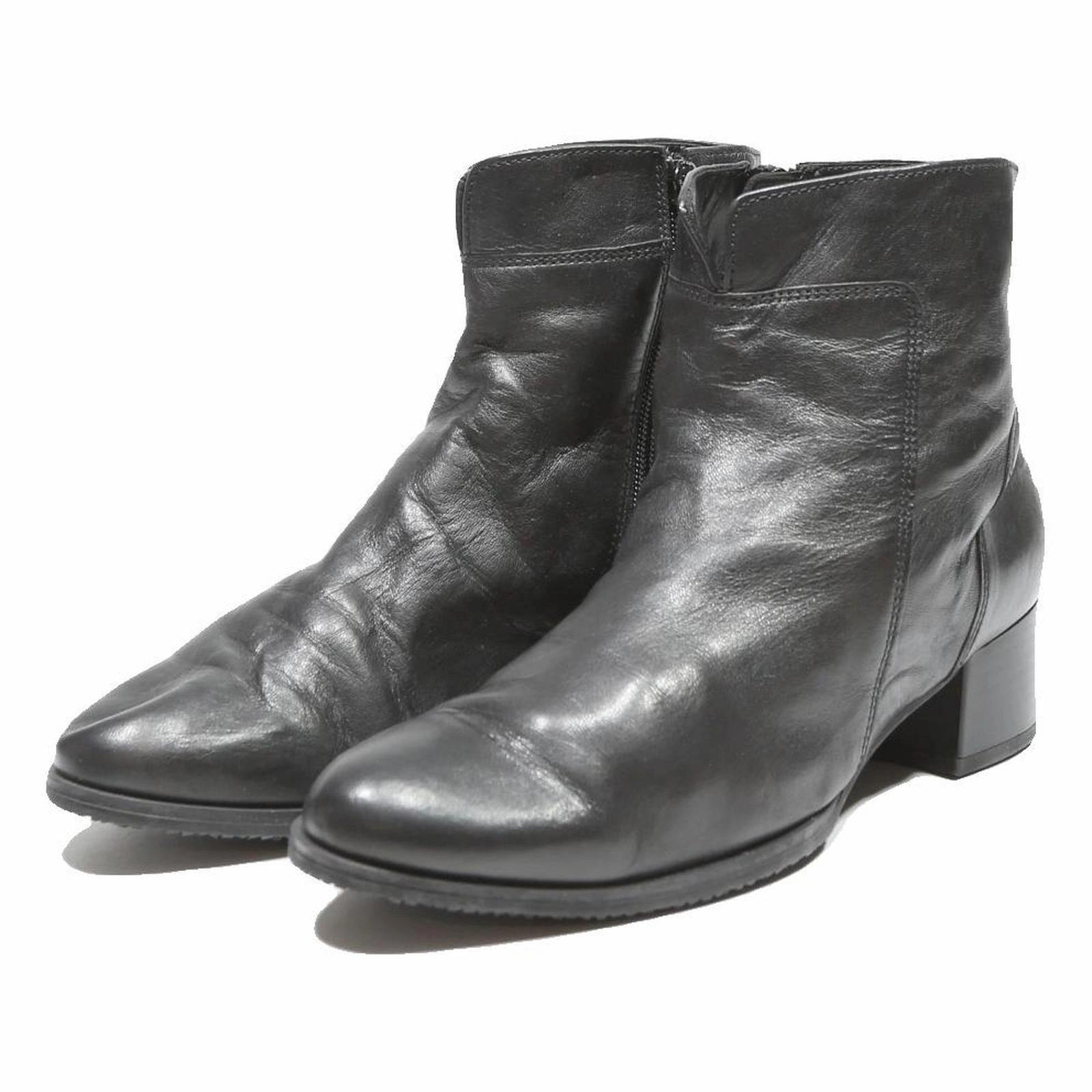 Star Western Boots GABOR Womens Black Chelsea Boots Leather UK 5.5 Elegant Classic Ankle Boot