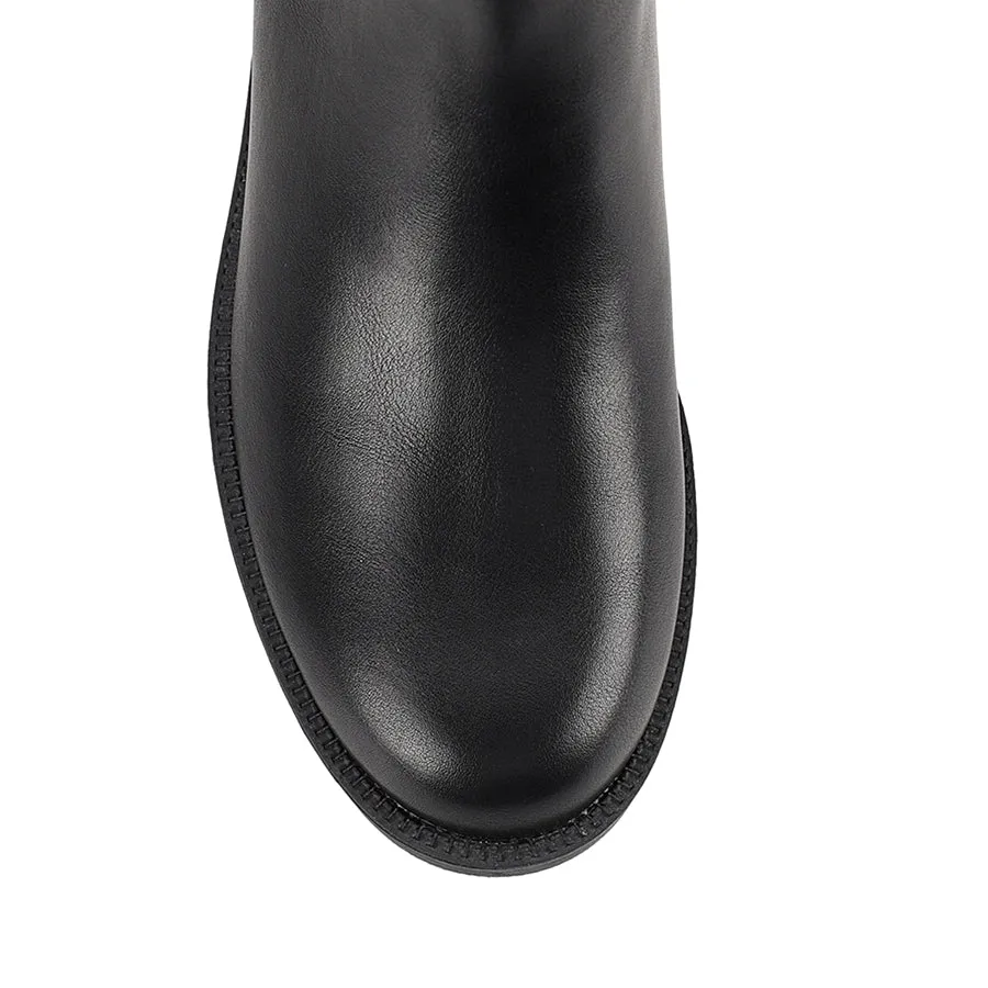 Gala Flat Knee High Boots - Black Comfortable Dress Boots