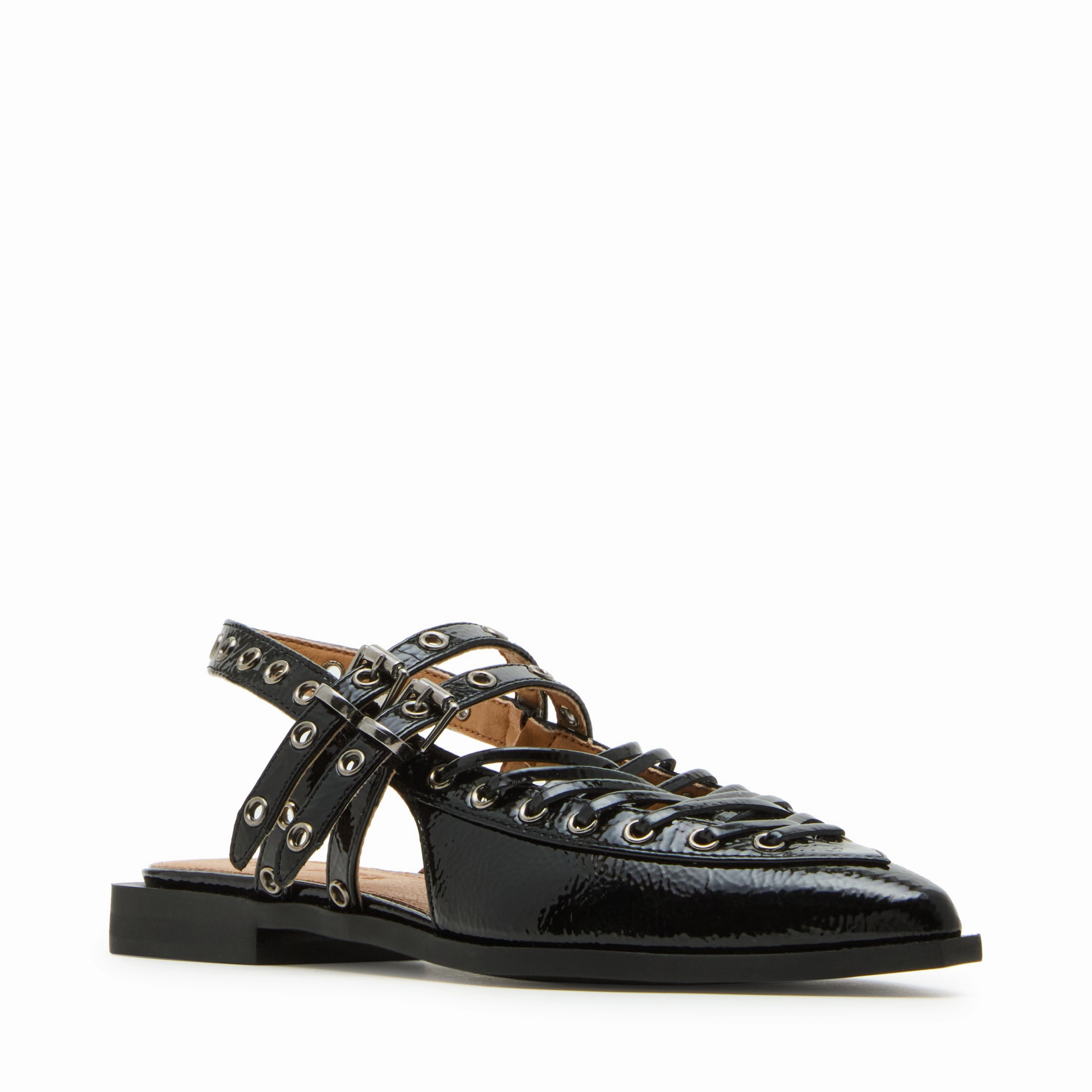 Galanti Flat Shoe BLACK PATENT Flat Shoes That Turn Into