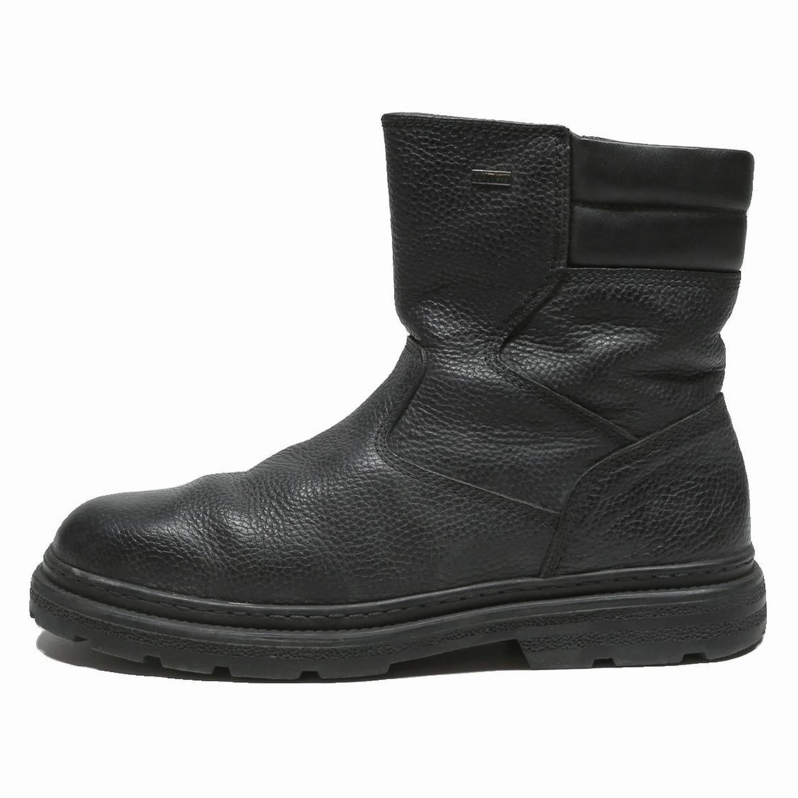 GALLUS Mens Black Leather Ankle Boots UK 10.5 Durable Comfortable Stylish Cowboy Work Boots