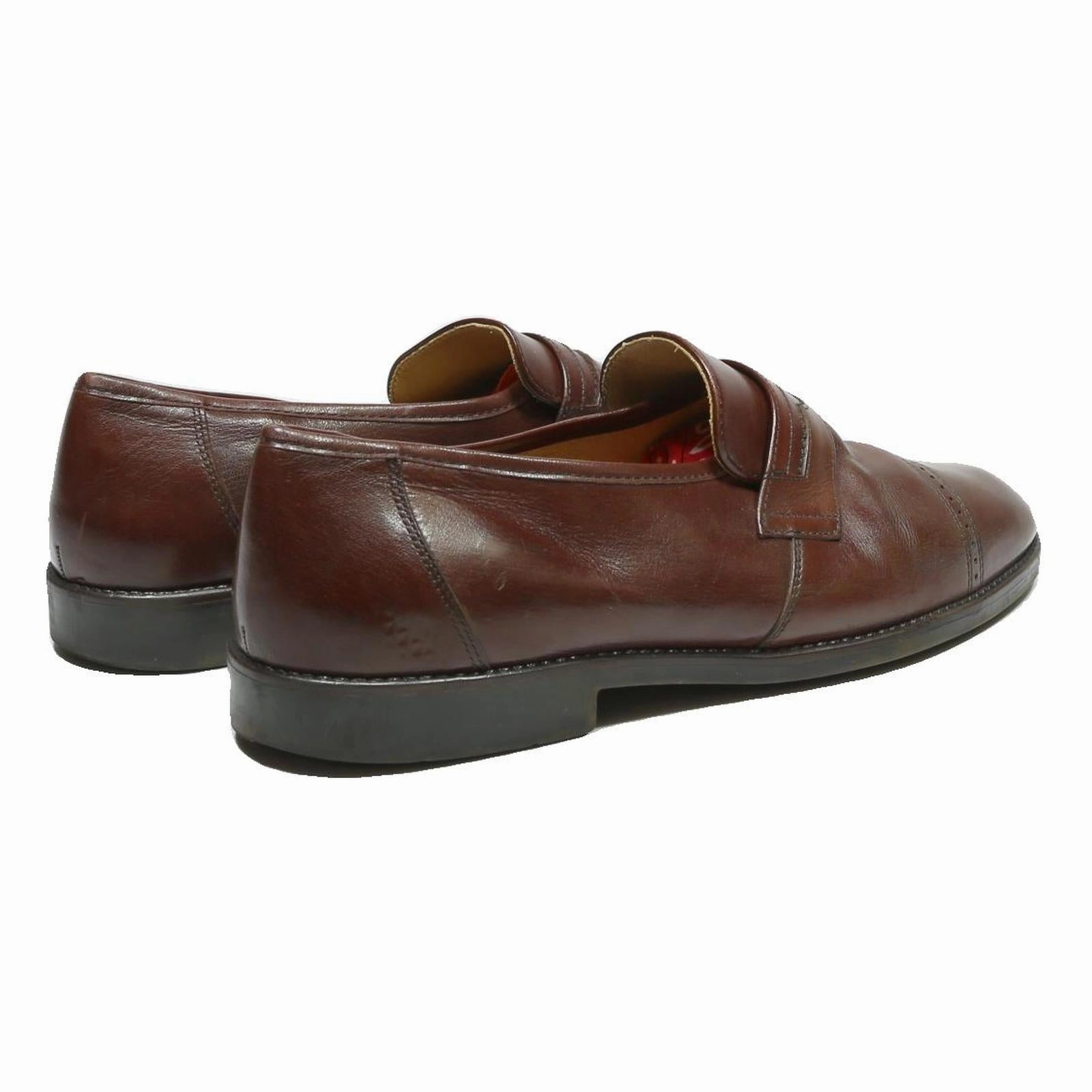 GALLUS Mens Brown Leather Loafer Shoes UK 9 Classic Smart Formal Footwear Nordstrom Penny Loafers