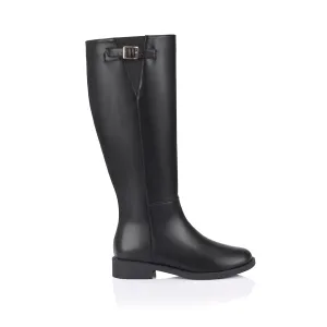 Internet Stream Relief Boots Garfield Flat Knee High Boots - Black