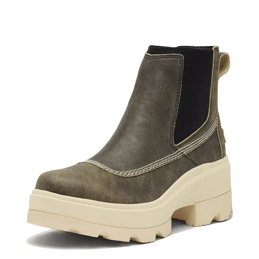 Sorel Women's Joan FRWD Chelsea Boot in Canoe/Bleached Ceramic Ankle Leather Boots