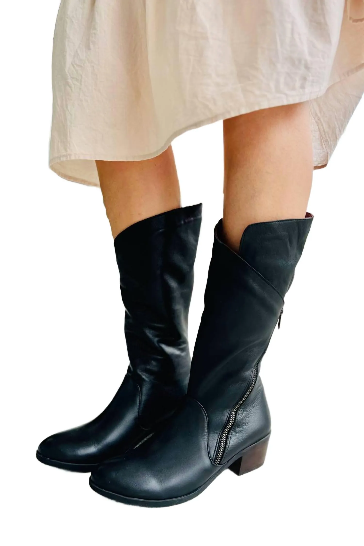 Women's Camille Mid-Calf Boot In Black Best Boots For Walking