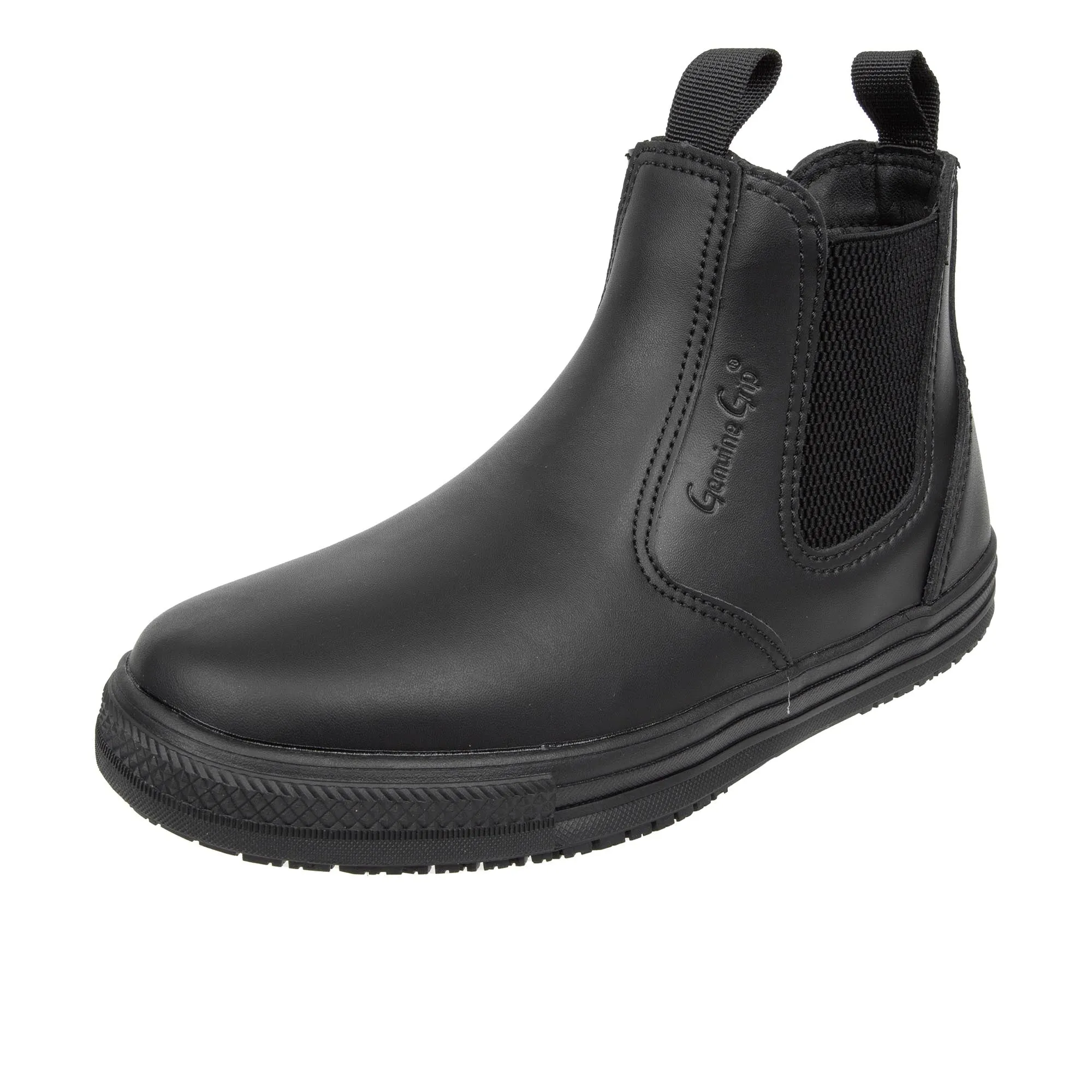 Genuine Grip Womens Pull On Work Boots Soft Toe Black Lace-up Boots With Heel