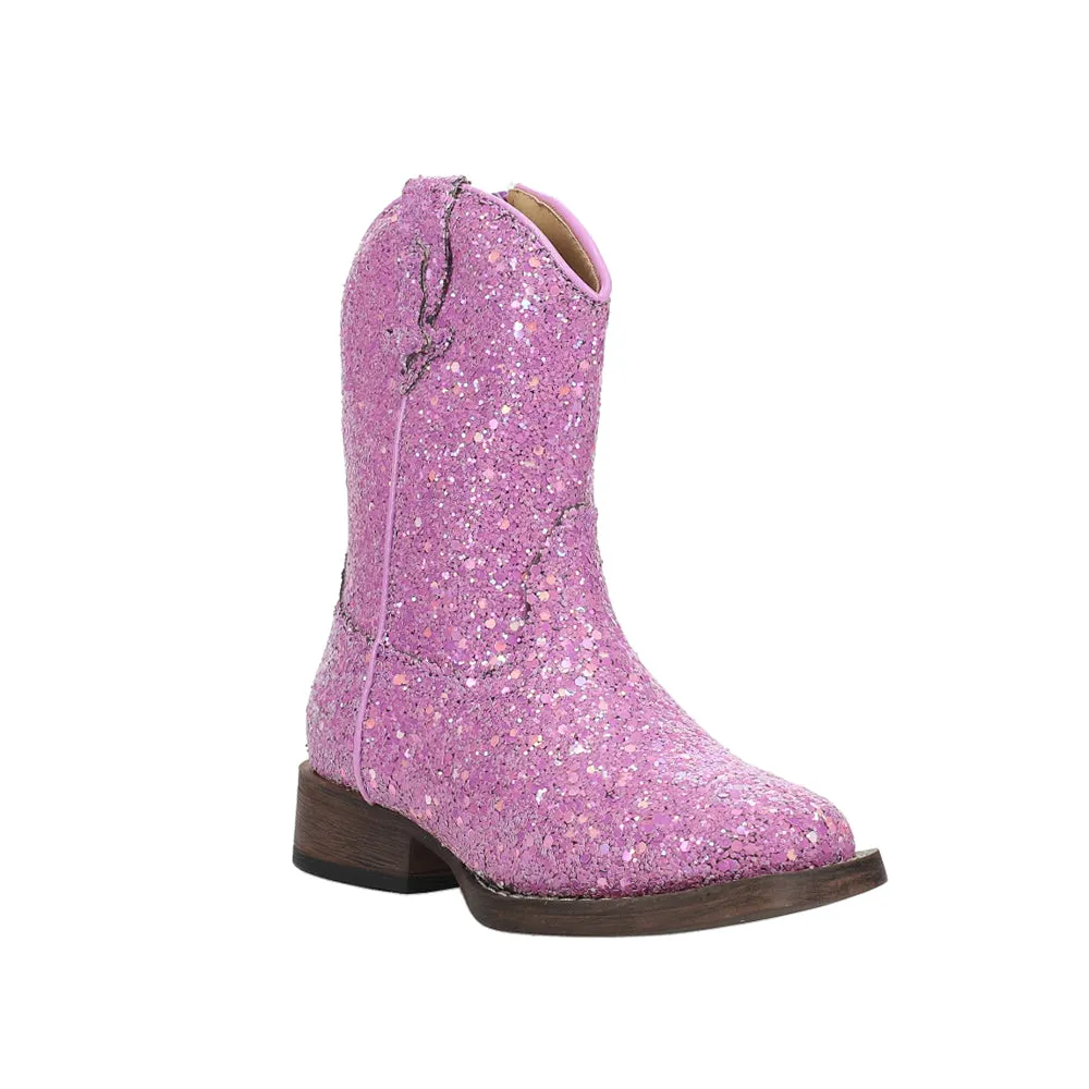 Glitter Galore Square Toe Cowboy Boots (Toddler) Widest Cowboy Boots