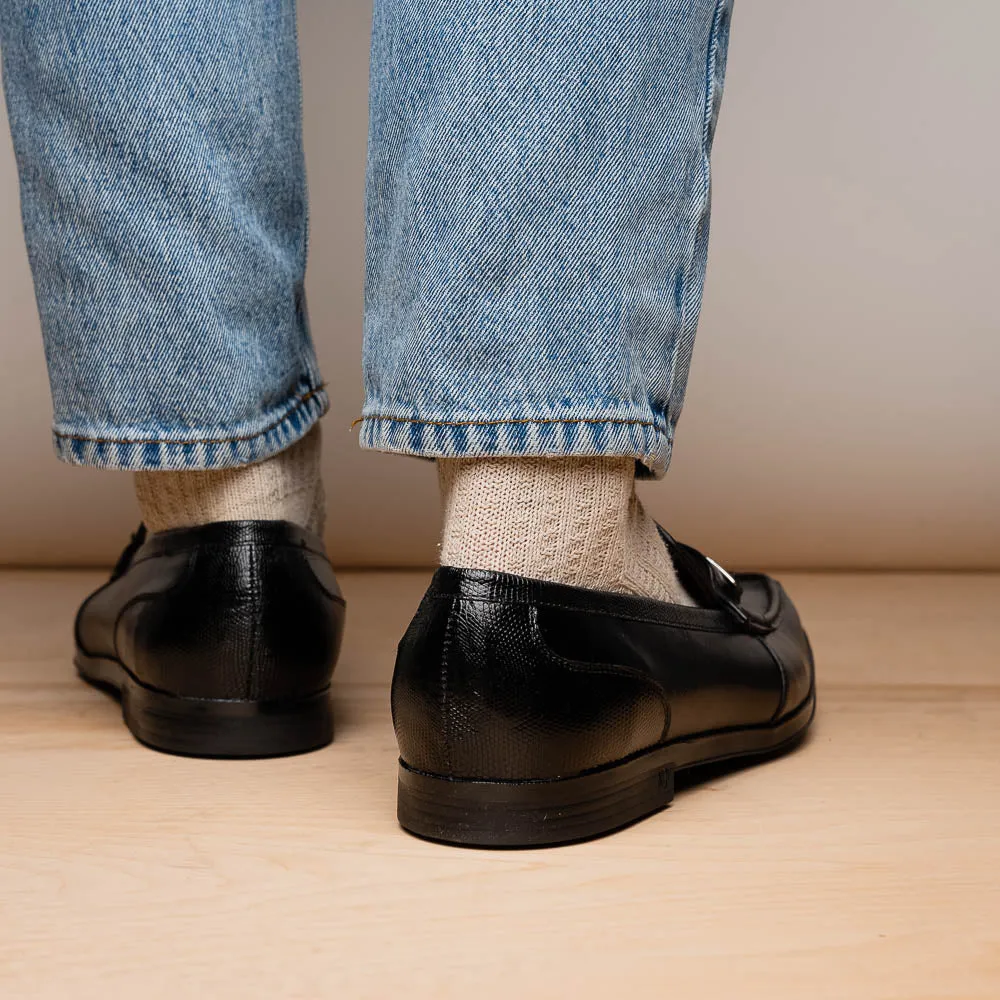 Python Skin Loafers Burberry Ravello Black