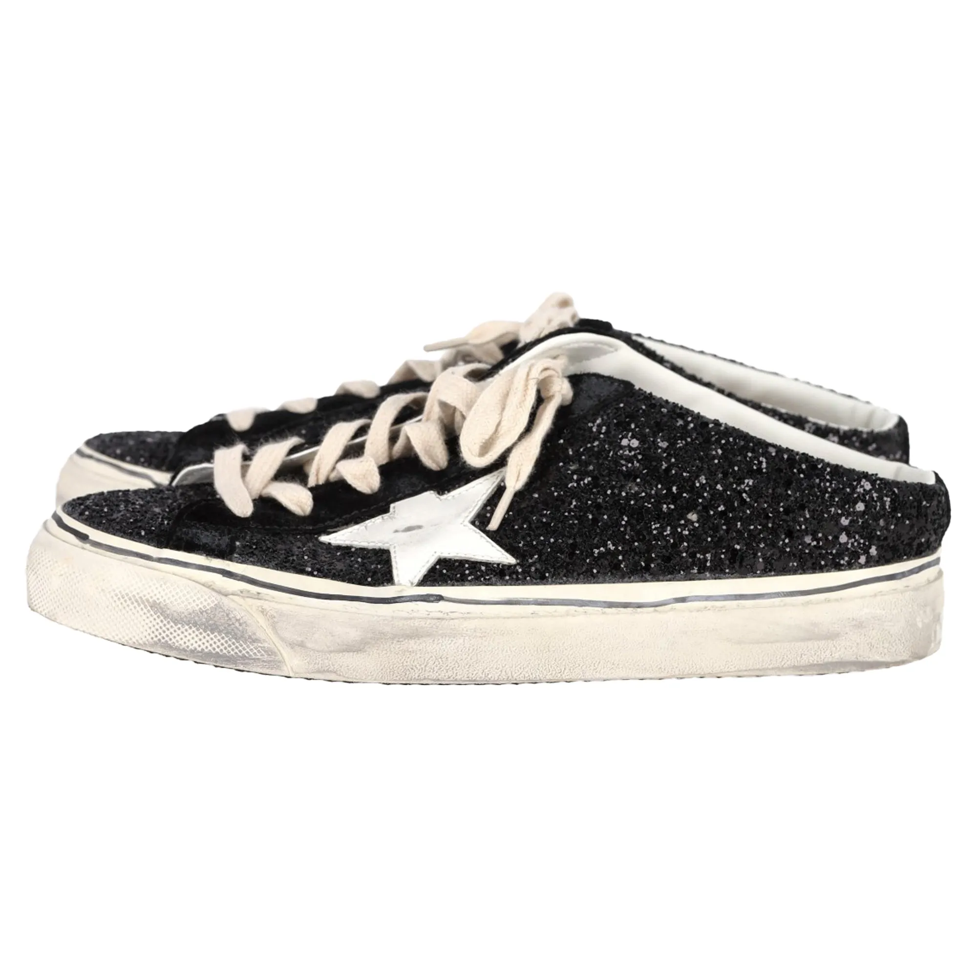 Dr. Scholls Time Off Sneakers Golden Goose Super-Star Sabot Sneakers in Black Glitter