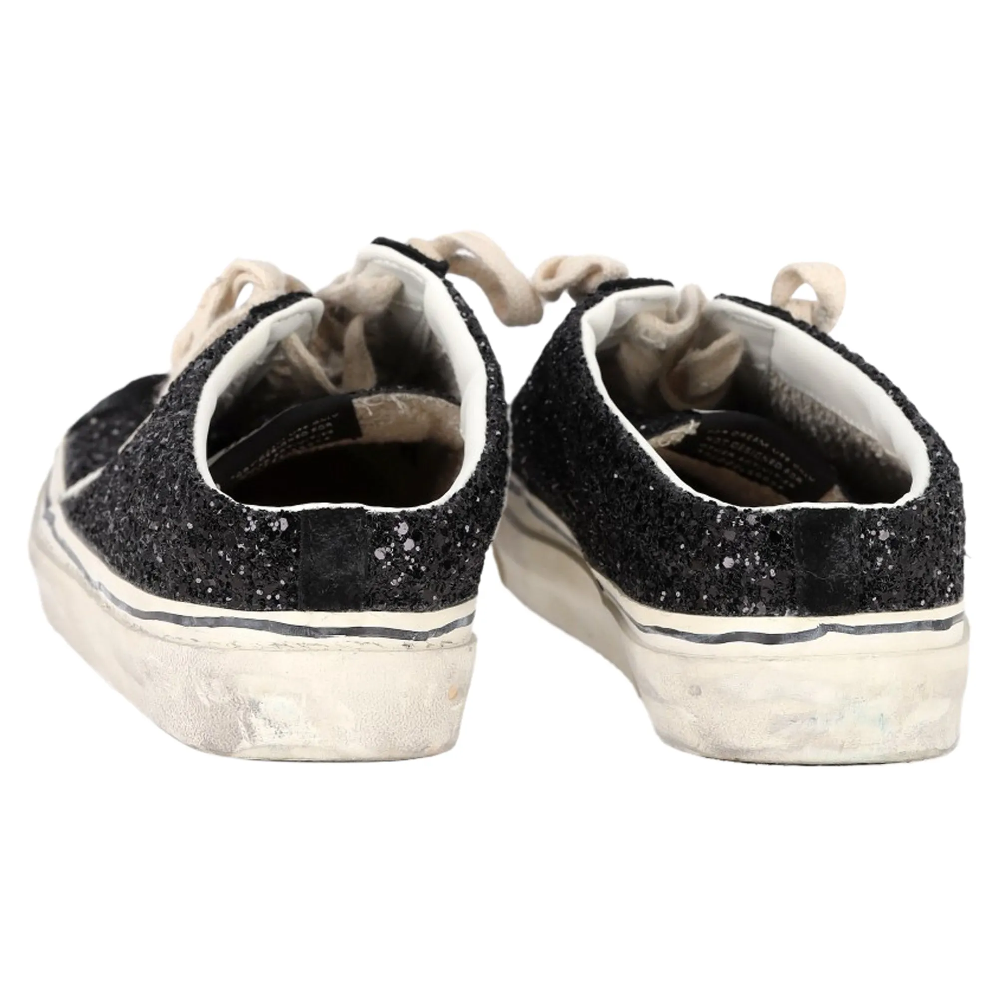 Omega Sneakers Golden Goose Super-Star Sabot Sneakers in Black Glitter