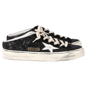 Golden Goose Super-Star Sabot Sneakers in Black Glitter Yeezy Running Sneakers
