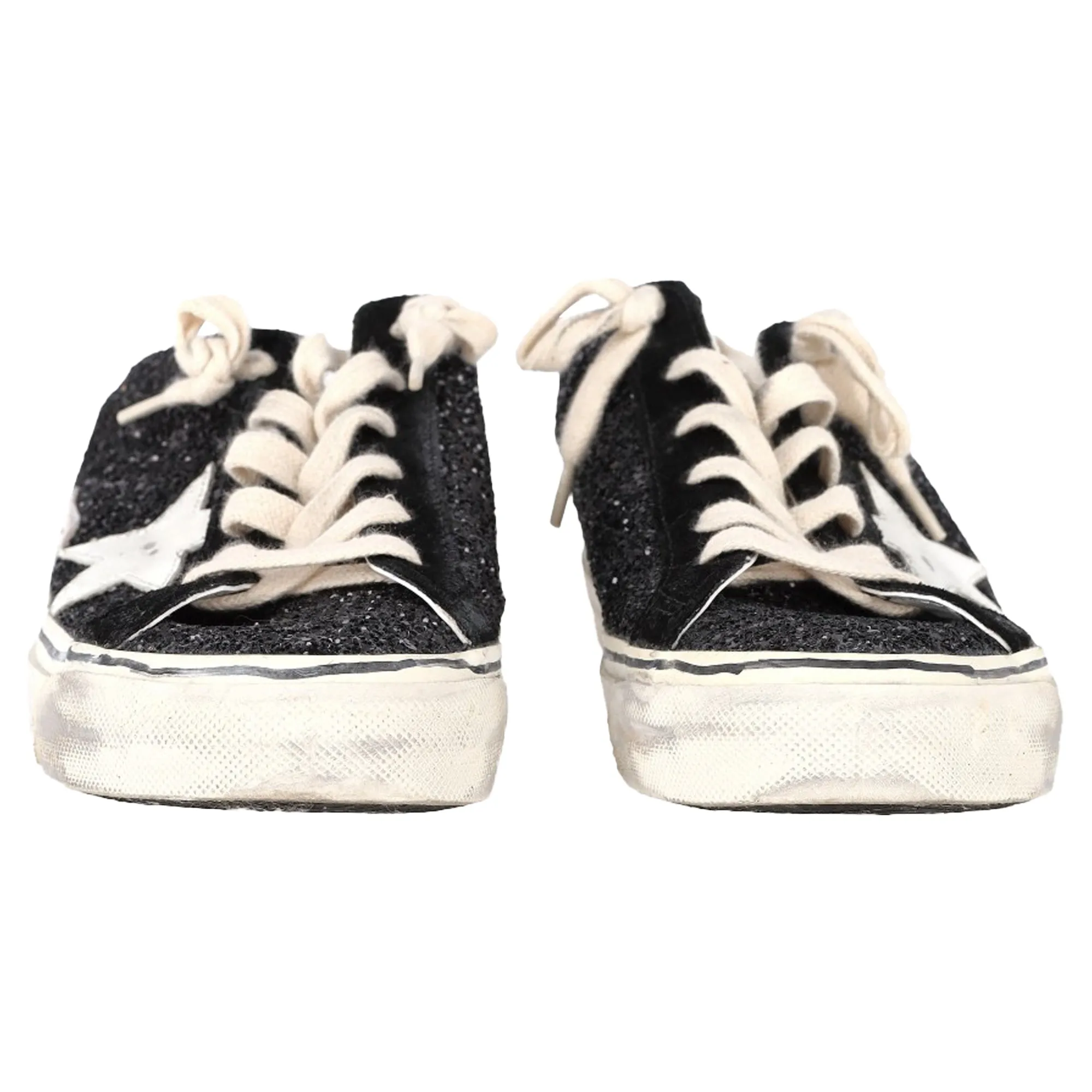 Cleveland Sneakers Golden Goose Super-Star Sabot Sneakers in Black Glitter