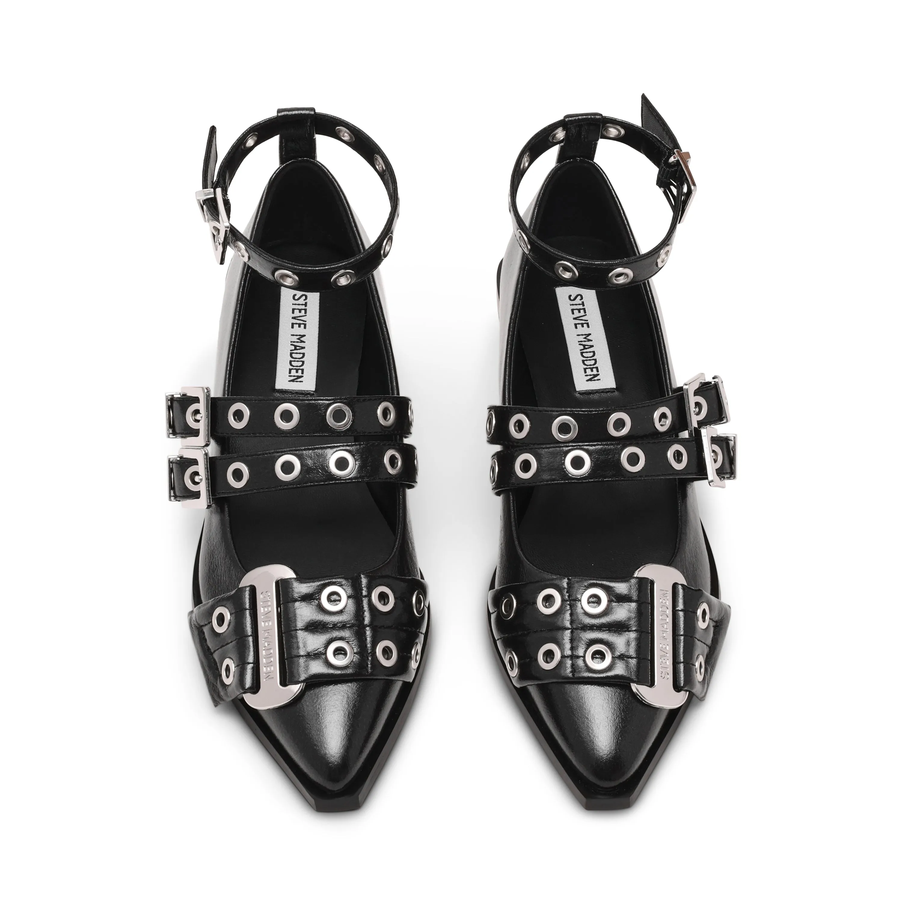 Add Heel To Flat Shoe Grander Flat Shoe BLK CRINKLE