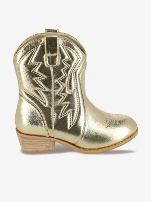 Angels Face Girls Soraya Metallic Cowboy Boots in Gold AB Western Horseback Riding Boots