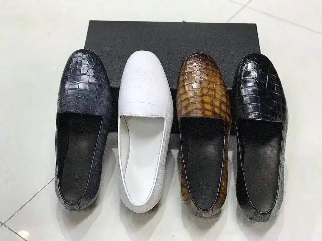 Crocodile Shoes Genuine Crocodile Leather Slip-On Dress Shoe Keen Ptc Slip On