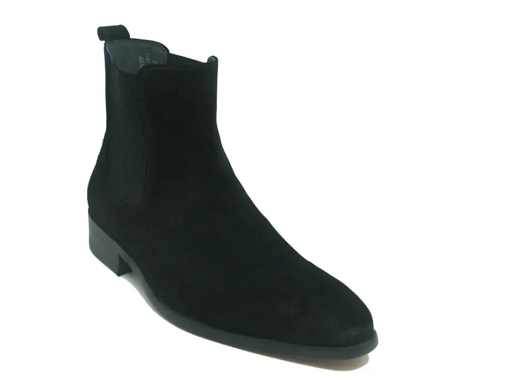 Leather Suede Chelsea High Boots Wide Calf Riding Boots