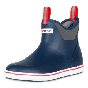 Mens Xtratuf 6 Inch Ankle Deck Boot Navy Boots Genuine Leather